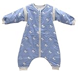 長袖 パジャマ ベビー おくるみ 袖取り外し 赤ちゃん 寝袋 通気 吸汗 保温 出産祝い-L（90cm-100cm）
