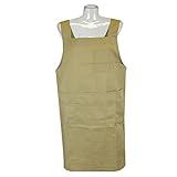 エプロン 前掛け H型 ロング丈 丸洗いOK レディース女性 婦人用 大きいサイズ（ベージュ）