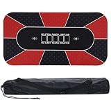 トレカ天国 ポーカー マット テキサスホールデム プレイマット カジノ 収納袋付き (レッド, 90×180cm)