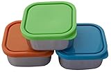 MIRA Set of 3 square Stainless Steel Lunch Box and Food Storage Snack Container [並行輸入品]