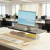 モニター台 二段式 机上台 幅50cm パソコン台 PC台 卓上収納 人間工学デザイン 机上整理 キーボード収納 パソコン スタンド プリンター台 耐荷重15kg モニタースタンド (1段式-ブラック)