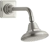 KOHLER K-13137-BN Pinstripe Single-Function Showerhead, Vibrant Brushed Nickel [並行輸入品]