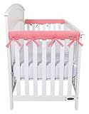 Trend Lab Fleece CribWrap Rail Covers for Crib Sides (Set of 2) Coral Pink Narrow for Crib Rails Mea