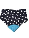 Cotton Baby Drool Bib Reversiblewith Teether Attached, with stars by Franny's Favorites