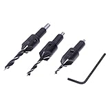 Demiawaking 木工面取り 5刃の面取り刃 HSS高速度鋼 木材掘削 木工 スクリュー 穴あけ 3本セット