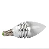 Alician e14 3 W RGB LED candle-like形状ライト電球、IRワイヤレスリモート制御、最大16色を変更する色、長いサービスLife、ライト調節可能な電球 E14 Silve
