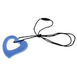 Perfk 授乳ジュエリー　歯がため　母乳　母乳ネックレス　歯固め　シリコーン　ドーナツ　ハート　かみかみ玩具　全10種類 - 青, ハート