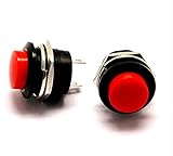 5個/ロット赤色瞬時押しボタンスイッチオフオンリセットスイッチ16MM 3A 250V ACノンロックスイッチラウンドボタンR13-507