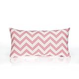 Sweet Potato Swizzle Chevron Rectangle Pillow, Pink/White by Sweet Potatoes [並行輸入品]