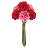 【春・造花】ポンポンマムバンチ(6本束)(レッドミックス)