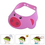 Simple Plan ベビー 子供用 サイズ調整可能 シャンプーハット 帽子 かわいい 動物 子ブタ クマ カエル 3カラー選べる バス シャワー用品 (ピンク)