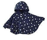 【D&JINSTORE】リバーシブル フード 付き パーカー 男の子 女の子 キッズ ベビー ポンチョ 出産祝い プレゼント (ネイビー×ネイビーM)