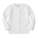 Polo Ralph Lauren/ポロ ラルフ ローレン　Cable-knit Cotton cardigan　ケーブルニット カーディガン　【310543047004】　（サイズ：6m、カラー：W