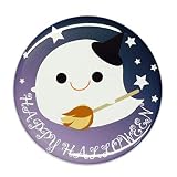 ハロウィン缶バッジ 【ふわふわお化け】 特大サイズ（76mm） New安全ピンタイプ