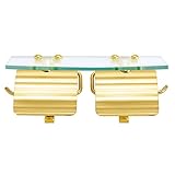 トイレットペーパーホルダー ペーパーホルダー TPH ガラスシェルフ W 真鍮製 クリアー仕上げ 棚 ラック シェルフ 小物置き トレー