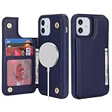 Sailortech iPhone 12 Pro/12 背面ケース 手帳型 アイフォン12 pro ケース アイフォン12 携帯カバー 財布型 Magsafe多機能携帯電話カード 手帳ケース PUレザー 収納付き Magsafe磁石吸着 ICカード収納 財布型 実用 横置き機能 耐衝撃 防塵 iPhone 12/12 Pro ケース背面収納【選べる8色】6.1in-ブルー