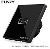 etbotuスマートタッチスイッチガラススイッチパネル170 – 240 V単一Fire Lineライトスイッチ(EUR標準) XXYZZ-ELEC-05302018-003