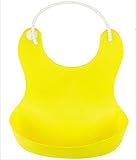 油が落ちるシリコンビブ食洗機で洗える シリコン100%のやわらかビブ 6ヵ月~3歳 BB (黄)