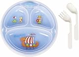 Playshoes Food Warmer Stay Warm Plate Bowl and Cutlery Set with Suction Base for Babies (Blue)