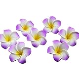 Ewandastore 100個直径3.2インチ人工プルメリアハワイアンFoamソケイ花花びら結婚式、パーティーの装飾 パープル EWD559