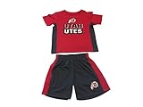 Utah Utesコロシアム幼児レッドグレーパフォーマンスSS Tシャツ&ショーツセット( 3t )
