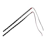 ライト，SODIAL(R)2ｘ30CM 15SMD 車のストリップアンダーライト　ネオン足元　防水　柔軟 - 赤