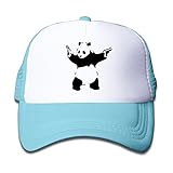 キッズ メッシュキャップ 通気性 今季最新 旅行 キャップ パンダ 日焼け止め 帽子 カジュアル ストーリート系ライトブルー プリント付き 無地