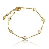 Petit Lulu ブレスレット レディース AAA級ダイヤモンドCZ ステーションタイプ k18 18金RGP (イエローゴールド)