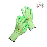 BesToop コンフォートグリップグローブ 保護手袋 農業 Ｍサイズ 5双パック、突き刺し防止、防水、スベリ止め、ウェットとドライの環境 植え付け、家事、作業用手袋、運送、荷物作業、園芸用手袋 (グ