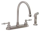 Premier 119262 Wellington Lead-Free Two-Handle Kitchen Faucet with Matching Side Spray, Brushed Nick