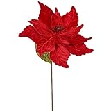 Vickerman QG162703 Poinsettia with 12 Flower Head & Paper wrapped wire Stem in 6/Bag 22 Red【クリスマス】【ツ