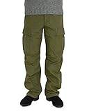 AVIREX アヴィレックス アビレックス メンズ ワイド ストレート カーゴパンツ ミリタリーパンツ「コットン リップストップ ファティーグ パンツ」6176074 (Lサイズ, オリーブ(75))