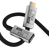UPPDEFFST USB-C 延長ケーブル オス - メス Thunderbolt5/4/3 対応、USB5 対応 80Gbps 高速データ転送、1M Type-C 延長コード 240W PD3.1 急速充電、16K@60Hz/8K@120Hz ビデオ出力、USB C 延長ケーブル、SSD、ドッキングステーション、ハブ、ディスプレイ、eGPU 対応。