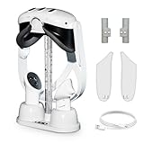 充電ドックfor Meta Quest 3用充電スタンド VRコントローラー対応 チャージングスタンド コントローラー充電ホルダー 交換 ハンドル充電器 ポータブル 充電ステーション 高速充電 ヘッドセット収納 VRコントローラー用充電台 充電収納スタンドホルダー RGB照明 滑り止め 持ち運び便利 for Meta Quest 3 充電 ホルダー