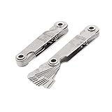 uxcell　ねじピッチゲージ　メタル　シルバートーン　2個入り　測定ツール　メートル法インペリアルシステム