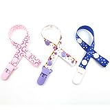 エルフ ベビー(Fairy Baby) 可愛い おしゃぶりホルダー 無毒 プリントのリボン 3枚組