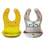Jolieer 高品質 赤ちゃん スタイ 防水性 よだれかけ 柔らかくて、便利、お手入れ簡単 2枚セット (JOB07-6-JP)