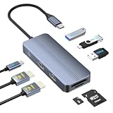 USB ハブ Type-C ドッキングステーション HDMI 2つ 4K・60Hz対応 8-IN-1 HDMI Type-C 変換アダプタ USB-A/USB-C高速データ転送/PD 100W 急速充電/SD＆TFカード ドッキングステーション マルチディスプレイ 3画面 ＨＤＭＩ 拡張 分配器 マルチディスプレイアダプタ タイプc ハブ MacBook/Dell/HP/他のタイプC デバイス対応