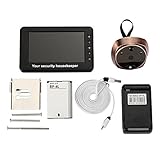 Giantree ミュージックドアベル、4.3 "ディスプレイ5Vホームミニ覗き穴ビューアドア眼球ドアサポート記録