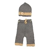 Zhhlinyuan 寝相アート ベビー服 Newborn Baby Boy Girl Costume Crochet Outfits Photography Props Cap Beanie wit