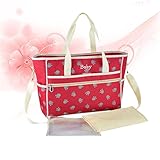 KANGMING 大容量 マザーズバッグ ママバッグ 防水 軽量 多機能 3WAY トートバッグ 便利な ベビーカー用さげベルトとショルダーベルト付属 行楽シーズン 海へ山へ アウトドア (レッド)