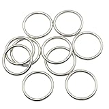 KUKU工房 丸リング 丸カン 10個セット ハンドメイド材料 DIY リング (内径25mm シルバー)