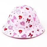 笑顔でおでかけベビー帽子・ハット（日本製）　ハートとリボンのきらきらビューティー（ピンク）　B20003