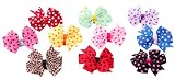 veenajo 10pcs Sweet Baby Girls波点リボン生地ゴムヘッドバンド