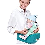 Angelcare 【正規品保証】お尻が置ける 抱っこひも 臀部シット ベビーキャリア つかれにくい腰ベルト 着脱し易い ヒップシートキャリア (靑緑色)