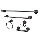 Kingston Brass Sante Fe Towel Bar/Towel Ring/Toilet Paper Holder/Robe Hook, 18/24, Oil Rubbed Bronze