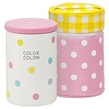 スケーター　ステンレス離乳食保温容器　コンビネーションカラー水玉（ピンク）　KDCR9BDX　