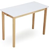 デスク 机 パソコンデスク 学習デスク 木製 無垢材 引出し 荷物フック付 デスク単品 ホワイト×ナチュラル