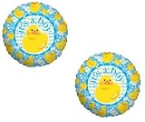 loonballoon It 's A Boy Duck Rubber Duckyブルーベビーシャワー( 2 )パーティーWelcome Mylar Balloons