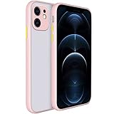 iyite スマホケース iphone12, あいふぇいす12ケース, アイフォン12 ケース 6.1インチ 対応 ケース 側面TPU背面 マットPC バンパーケース 耐衝撃 すり傷防止 ワイヤレス充電対応 アイホン12ケース 用 ピンク